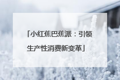 小红蕉巴蕉派：引领生产性消费新变革
