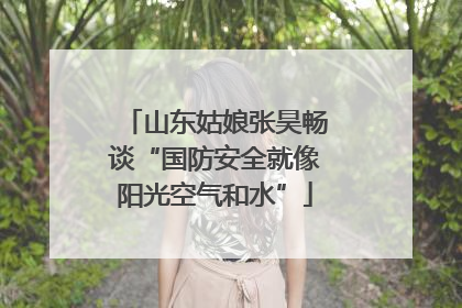 山东姑娘张昊畅谈“国防安全就像阳光空气和水”
