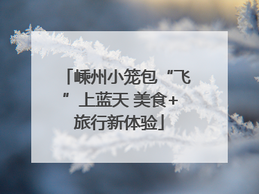 嵊州小笼包“飞”上蓝天 美食+旅行新体验