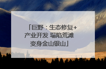 巨野：生态修复+产业开发 塌陷荒滩变身金山银山