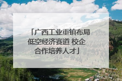 广西工业重镇布局低空经济赛道 校企合作培养人才