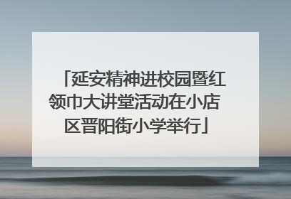 延安精神进校园暨红领巾大讲堂活动在小店区晋阳街小学举行