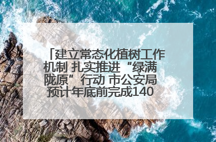 建立常态化植树工作机制 扎实推进“绿满陇原”行动 市公安局预计年底前完成1402亩绿化任务