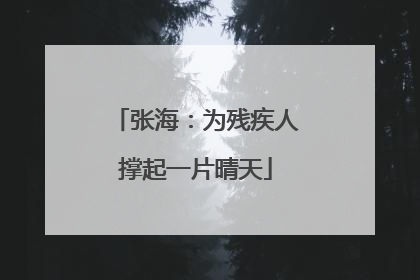 张海：为残疾人撑起一片晴天