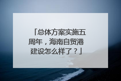 总体方案实施五周年，海南自贸港建设怎么样了？