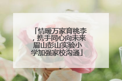 情暖万家育桃李，携手同心向未来 眉山彭山实验小学加强家校沟通