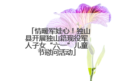 情暖军娃心！独山县开展独山籍现役军人子女“六一”儿童节慰问活动