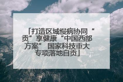 打造区域慢病协同“贡”享健康“中国西部方案” 国家科技重大专项落地自贡