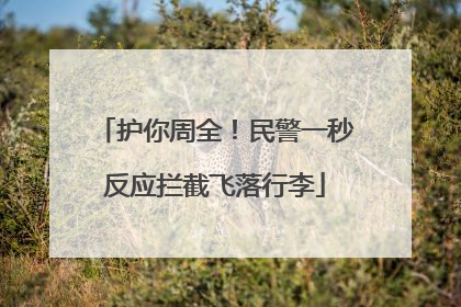 护你周全！民警一秒反应拦截飞落行李