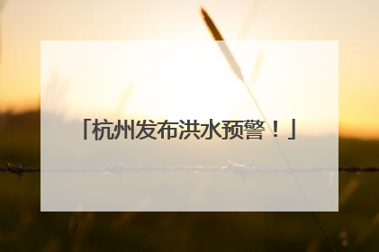 杭州发布洪水预警！