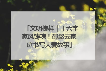 文明榜样｜十六字家风铸魂！邵翠云家庭书写大爱故事