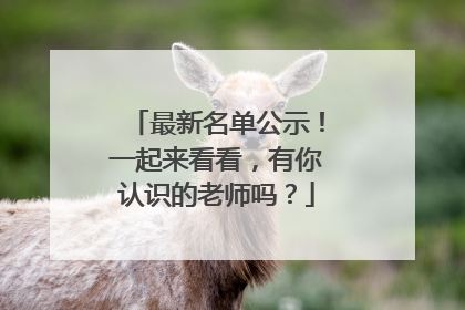 最新名单公示！一起来看看，有你认识的老师吗？