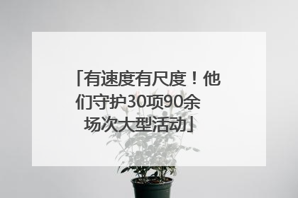 有速度有尺度！他们守护30项90余场次大型活动