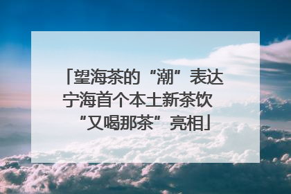 望海茶的“潮”表达 宁海首个本土新茶饮“又喝那茶”亮相