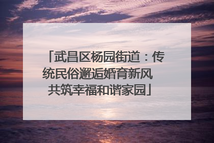 武昌区杨园街道：传统民俗邂逅婚育新风 共筑幸福和谐家园