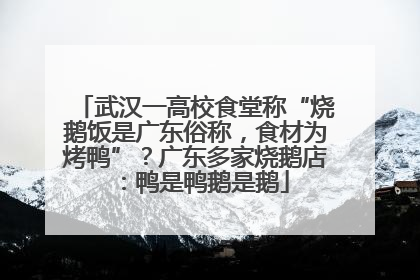 武汉一高校食堂称“烧鹅饭是广东俗称，食材为烤鸭”？广东多家烧鹅店：鸭是鸭鹅是鹅
