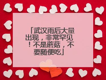 武汉雨后大量出现，非常罕见！不是蘑菇，不要随便吃