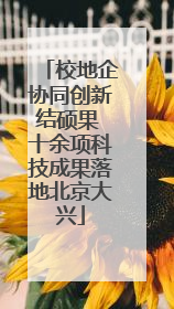 校地企协同创新结硕果 十余项科技成果落地北京大兴