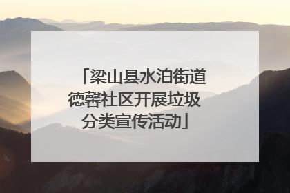 梁山县水泊街道德馨社区开展垃圾分类宣传活动