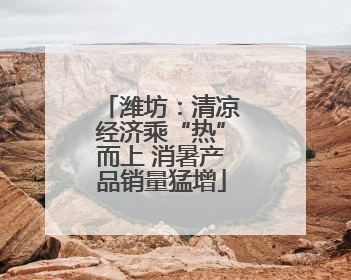 潍坊：清凉经济乘“热”而上 消暑产品销量猛增