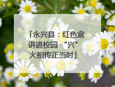 永兴县：红色宣讲进校园 “兴”火相传正当时