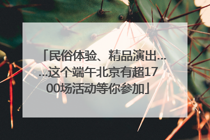 民俗体验、精品演出……这个端午北京有超1700场活动等你参加
