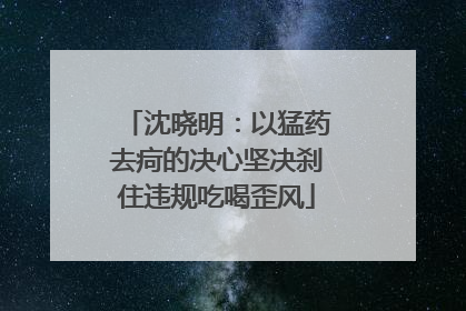 沈晓明：以猛药去疴的决心坚决刹住违规吃喝歪风