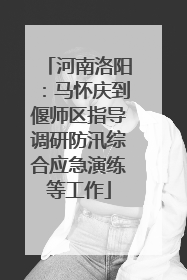 河南洛阳：马怀庆到偃师区指导调研防汛综合应急演练等工作