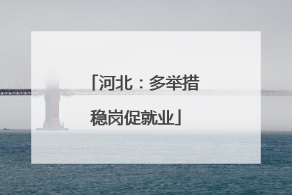 河北：多举措稳岗促就业