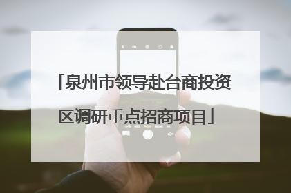 泉州市领导赴台商投资区调研重点招商项目