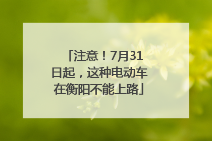 注意！7月31日起，这种电动车在衡阳不能上路