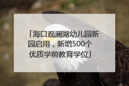 海口观澜湖幼儿园新园启用，新增500个优质学前教育学位