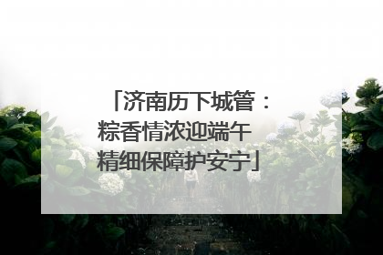 济南历下城管：粽香情浓迎端午 精细保障护安宁