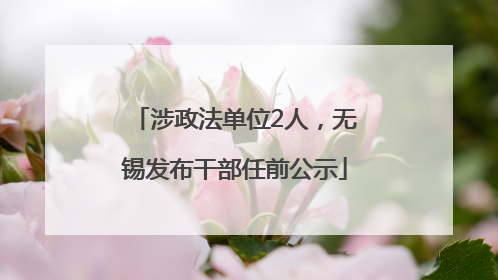 涉政法单位2人，无锡发布干部任前公示