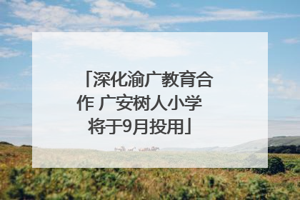 深化渝广教育合作 广安树人小学将于9月投用