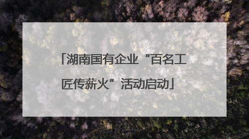 湖南国有企业“百名工匠传薪火”活动启动
