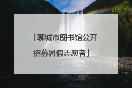 聊城市图书馆公开招募暑假志愿者