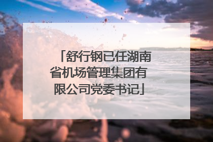 舒行钢已任湖南省机场管理集团有限公司党委书记