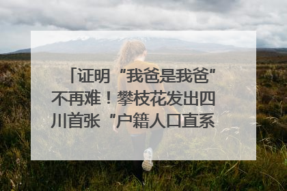 证明“我爸是我爸”不再难！攀枝花发出四川首张“户籍人口直系亲属关系谱”