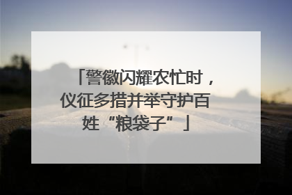 警徽闪耀农忙时，仪征多措并举守护百姓“粮袋子”