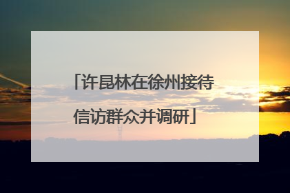 许昆林在徐州接待信访群众并调研