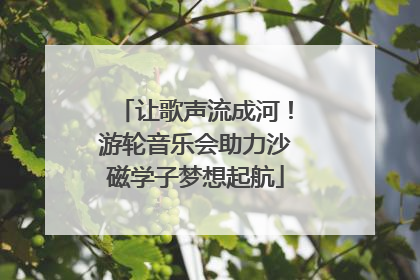 让歌声流成河！游轮音乐会助力沙磁学子梦想起航