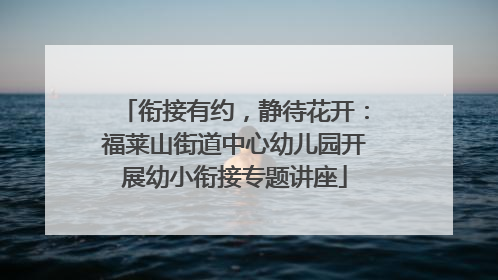 衔接有约，静待花开：福莱山街道中心幼儿园开展幼小衔接专题讲座