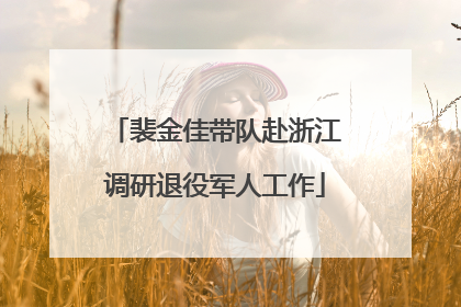 裴金佳带队赴浙江调研退役军人工作