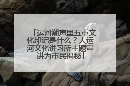 运河潮声里五重文化印记是什么？大运河文化讲习所主题宣讲为市民揭秘