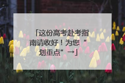 这份高考赴考指南请收好！为您“划重点”→