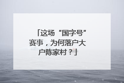 这场“国字号”赛事，为何落户大户陈家村？