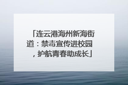 连云港海州新海街道：禁毒宣传进校园，护航青春助成长