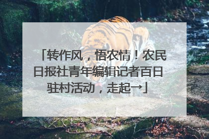 转作风，悟农情！农民日报社青年编辑记者百日驻村活动，走起→