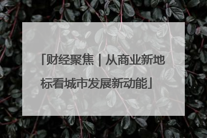 财经聚焦｜从商业新地标看城市发展新动能